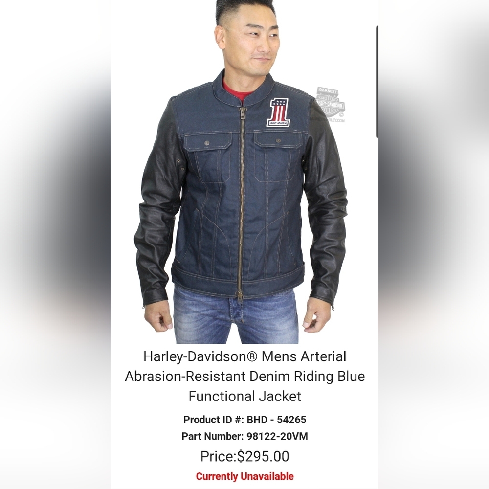 Mens Harley-Davidson Arterial Abrasion denim/leather jacket